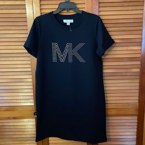 Michael Kors womens black tshirt dress NWT